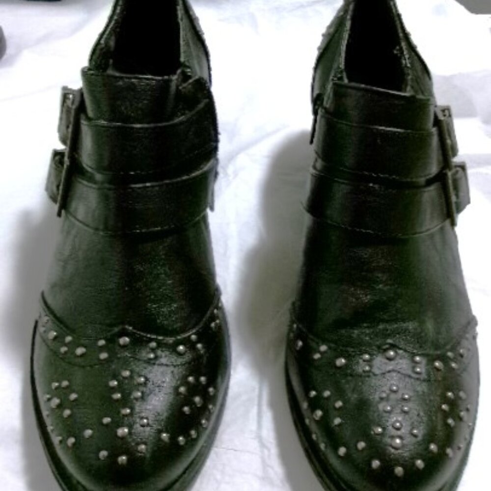 Ruff Hewn Black Studded Ankle Boot*Size 9*